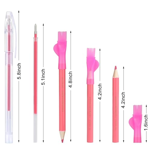 DIANZHU Tailors Chalk & Fabric Markers for Quilting - 10PCS Tailor's Chalk, 4PCS Heat Erasable Pens with 4 Refills, 3 PCS Sewing Fabric Pencils - Image 4
