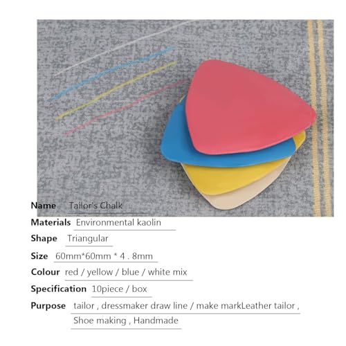 DIANZHU Tailors Chalk & Fabric Markers for Quilting - 10PCS Tailor's Chalk, 4PCS Heat Erasable Pens with 4 Refills, 3 PCS Sewing Fabric Pencils - Image 2