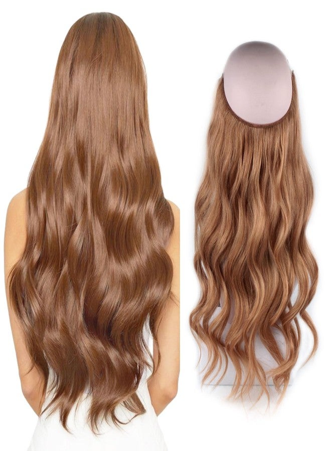 Sassina Invisible Wire Hair Extensions Real Human Hair with Transparent Wire Adjustable Size Secure Clips Natural Straight Secret Miracle Hairpiece, #30 Auburn 12 Inch 70 Gram - Image 1