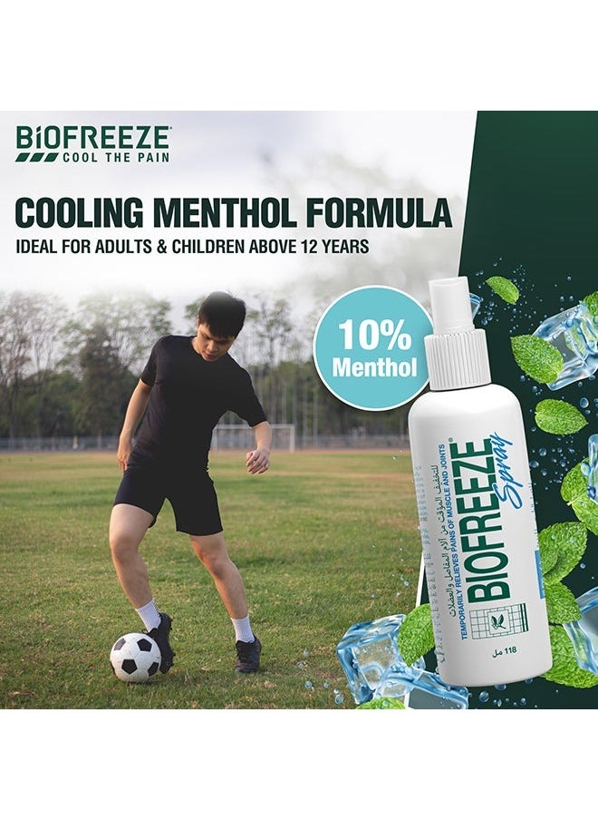 Biofreeze Pain Relief Spray Natural Menthol 118ml  - Image 4