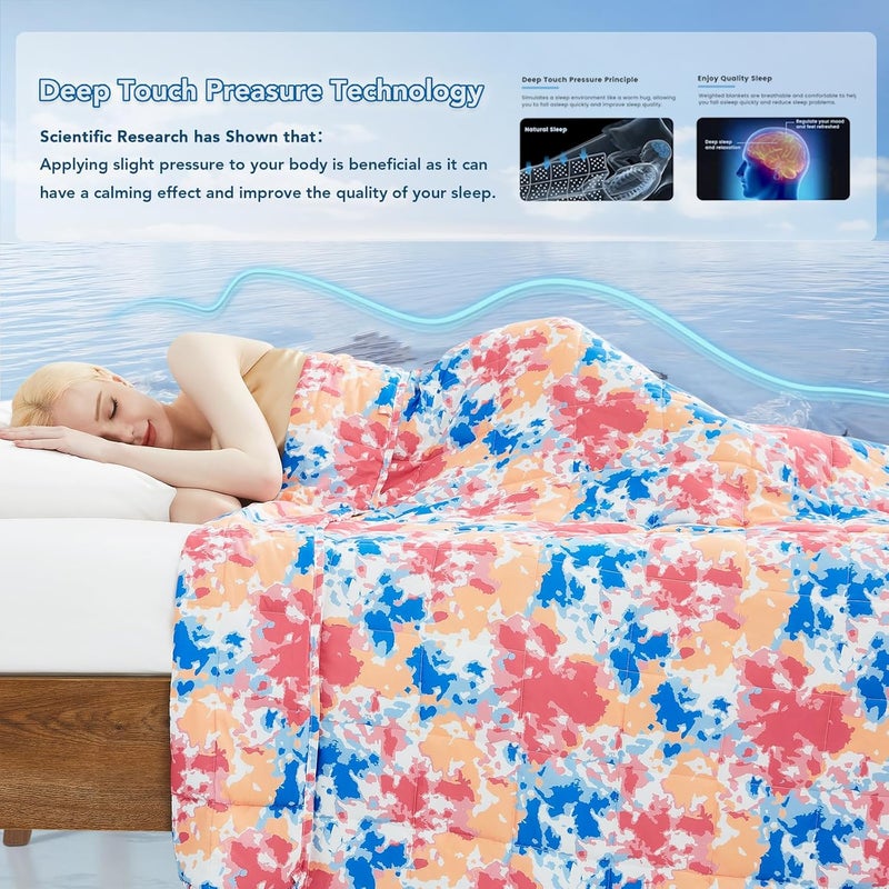 Topcee Weighted Blanket for Adults (15 lbs, 48" x 72") Twin Size Soft Cooling Heavy Blanket Sleeping, Apply to 130-160 lbs Body, Thick Breathable Blanket with Glass Bead, Easy Care - Image 3