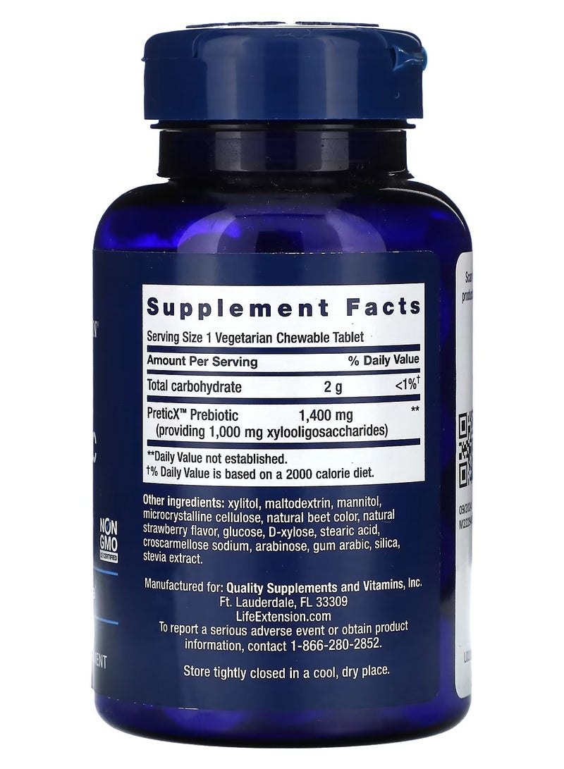 Life Extension, Florassist Prebiotic Chewable, Natural Strawberry, 60 Vegetarian Chewable Tablets (1,400 mg per Tablet) - Image 2