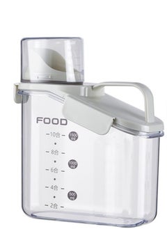 Raxoom Cereal Storage Containers, 1.6L/51oz Dry Food Rice Holder, Pet Dog Cat Food Dispenser with Measuring Cup, BPA Free Clear Plastic Kitchen Pantry Organization Bin,White  - Image 1