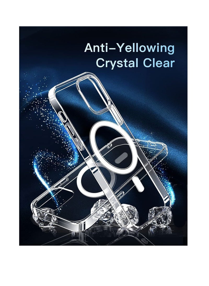 Magnetic iPhone 13 Pro Max 6.7 Inch Case Clear TPU Transparent with Shock Absorption Proof Anti Scratch Resistant Bumper Protective Crystal Cover - Image 3