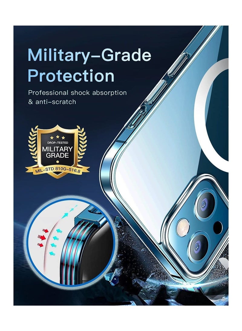 Magnetic iPhone 13 Pro Max 6.7 Inch Case Clear TPU Transparent with Shock Absorption Proof Anti Scratch Resistant Bumper Protective Crystal Cover - Image 2