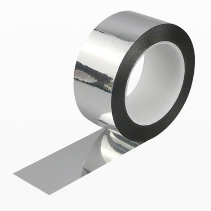 Exasinine Metallic Tape Mirror Tape Duct Tape DIY Decorative Tapes, 2.4 Inches x 55 Yards (Silver) - Image 2