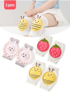 Beirui 3 Pairs of Baby Knee Pads, Cotton Child and Infant Safe Crawling Elbow Pads, Anti-fall Cartoon Knee Pads for Crawling, Non-Slip Products, Protecting Infant and Toddler's Knees, Elbows and Legs  - Image 1