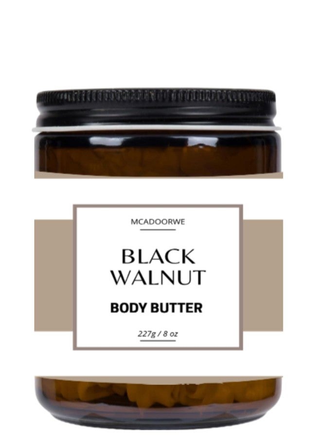 Black Walnut Whipped Body Butter | Handmade Organic Shea Mango Cocoa Blend |8 oz Jar - Image 1