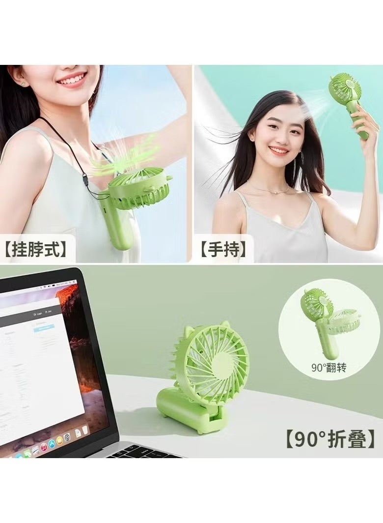 Portable USB Rechargeable Mini Fan, 3-Speed Foldable Handheld Desk Fan with Lanyard - Image 5