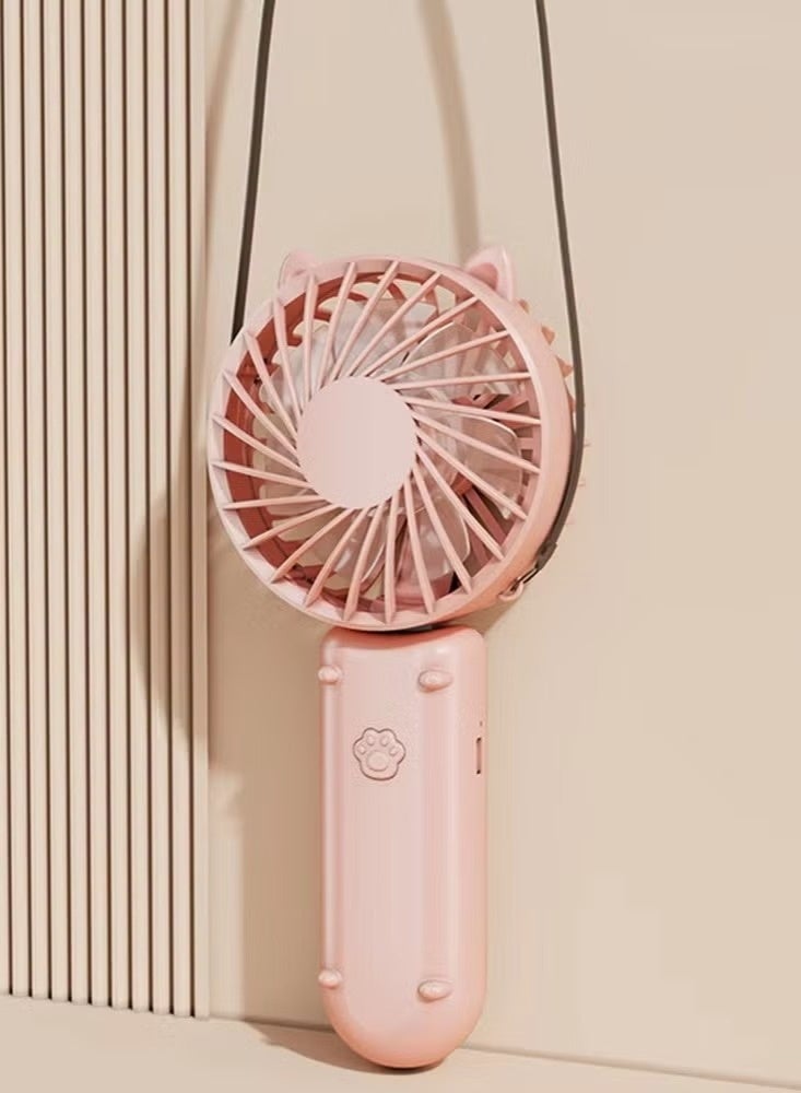 Portable USB Rechargeable Mini Fan, 3-Speed Foldable Handheld Desk Fan with Lanyard - Image 3