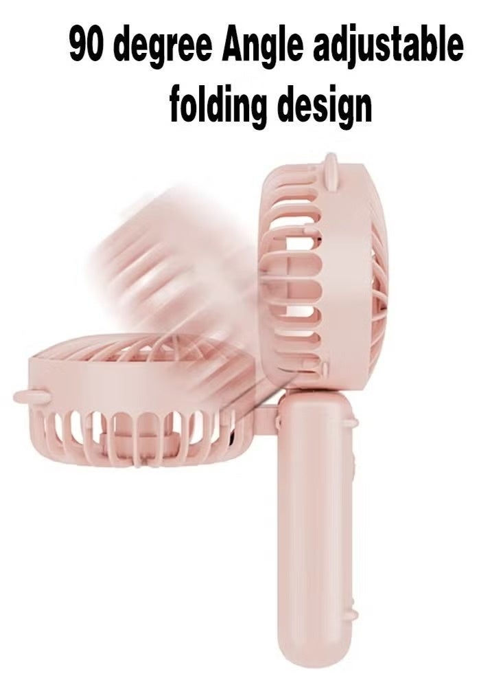Portable USB Rechargeable Mini Fan, 3-Speed Foldable Handheld Desk Fan with Lanyard - Image 4