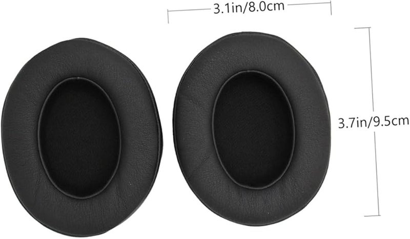 Black Replacement Earpads for Studio Headphones Soft Leather Noise Isolating Cushions - Image 3