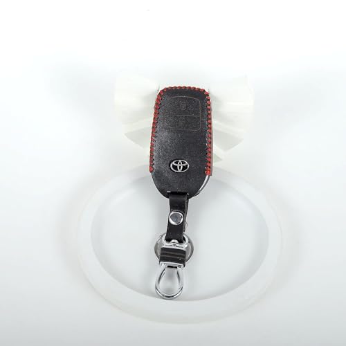 Aliens World Leather Smart Car Key Cover Case with Metal Hook Keychain Toyota Fortuner, Innova Crysta (Black) - Image 3