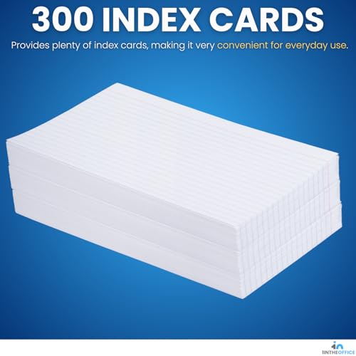 1InTheOffice Index Cards 5x8 Ruled, White Ruled Index Cards, 5" x 8" 100/Pack, 3 Pack - Image 5