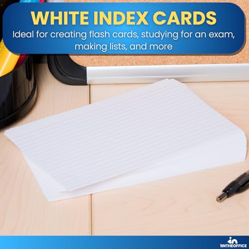 1InTheOffice Index Cards 5x8 Ruled, White Ruled Index Cards, 5" x 8" 100/Pack, 3 Pack - Image 4