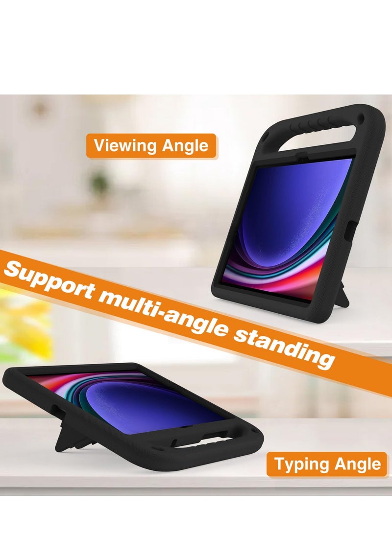 سامسونج جالاكسي تاب اس 9 فى sm-x510 / x516b 10.9 بوصة صديقة للطفل خفيفة الوزن إيفا صدمة التعامل مع حامل غطاء حماية - أسود - Image 3