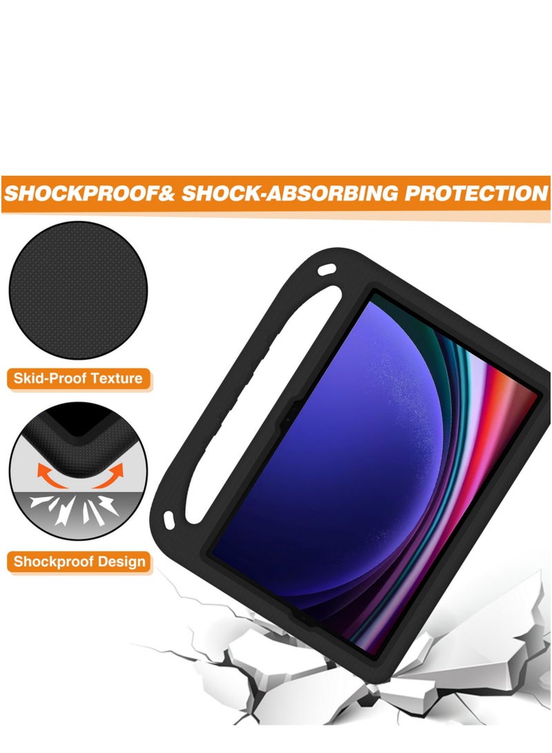 سامسونج جالاكسي تاب اس 9 فى sm-x510 / x516b 10.9 بوصة صديقة للطفل خفيفة الوزن إيفا صدمة التعامل مع حامل غطاء حماية - أسود - Image 4