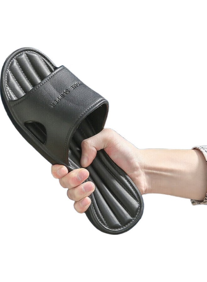 YUZHAOLIN Men'S And Women'S Slippers For Home Indoor And Outdoor Use, Anti-Slip Bath Slippers For Couples, Black, Size 44/45 - Image 3