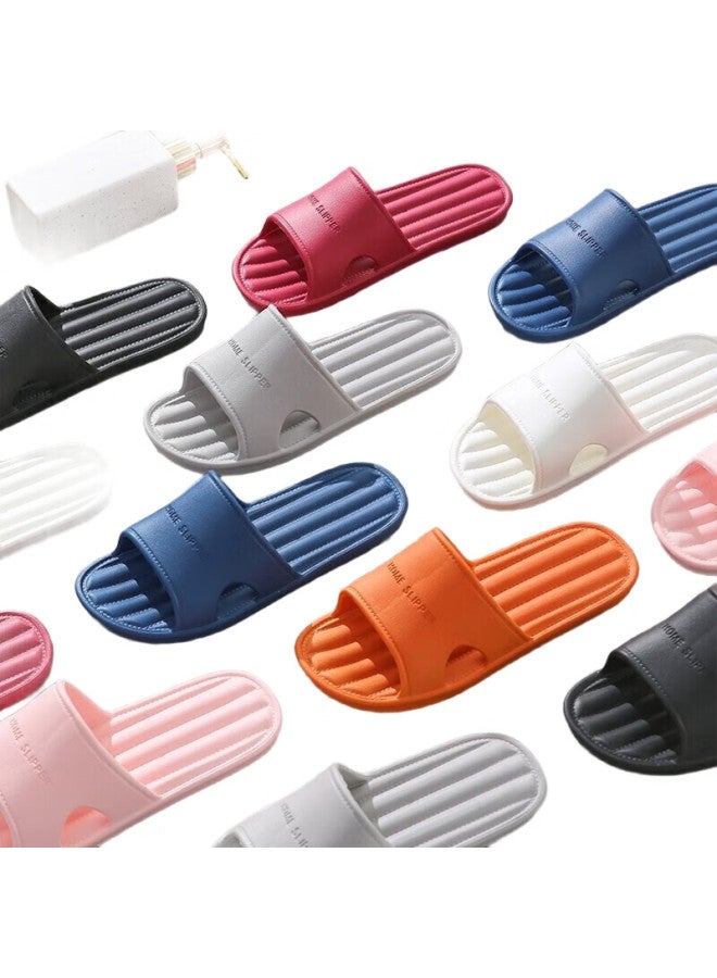 YUZHAOLIN Men'S And Women'S Slippers For Home Indoor And Outdoor Use, Anti-Slip Bath Slippers For Couples, Black, Size 44/45 - Image 2
