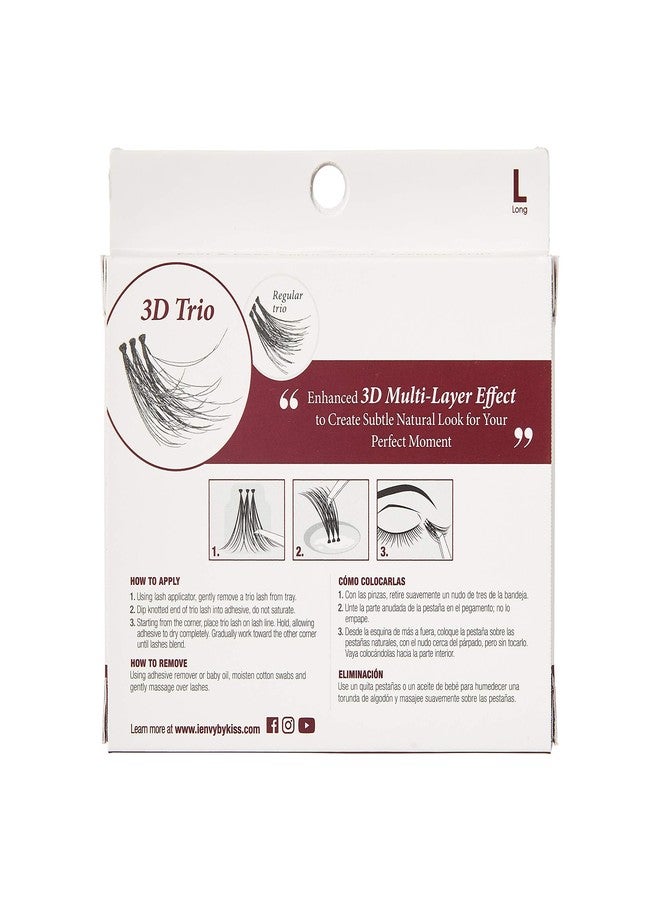 i.Envy iENVY by KISS 3D Trio Lashes Classic Long (2 PACK) Naturally Fluffy 3X Easier and Faster Application - Image 3