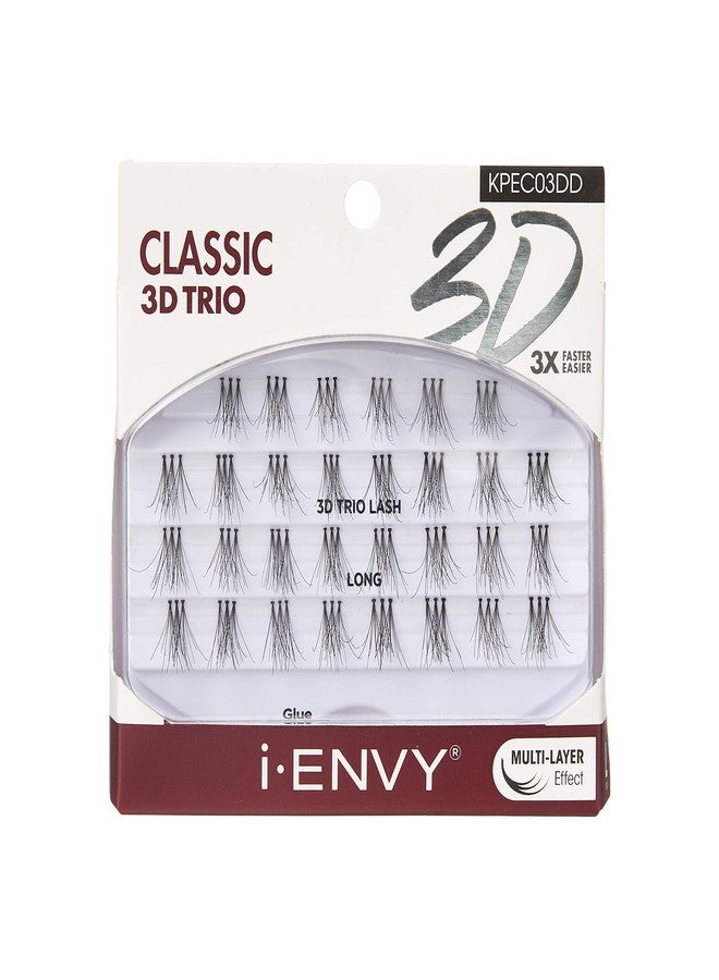 i.Envy iENVY by KISS 3D Trio Lashes Classic Long (2 PACK) Naturally Fluffy 3X Easier and Faster Application - Image 2