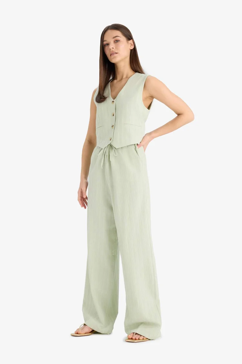 ديفاكتو Wide Leg Three Pockets Normal Waist Trousers