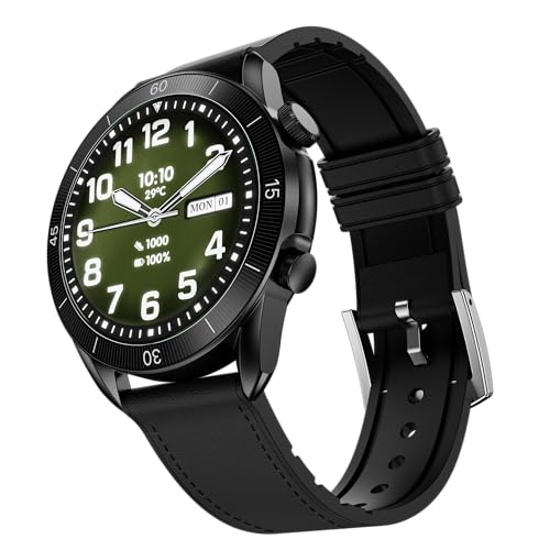 Fire-Boltt Legacy Luxury Round Smart Watch 1.43″ Super AMOLED, Bluetooth Calling, Wireless Charging, Voice Assistant, SPO₂ & Heart Rate Monitor, 110+ Sports Modes, Smart Watch for Men & Women - Black - Image 1