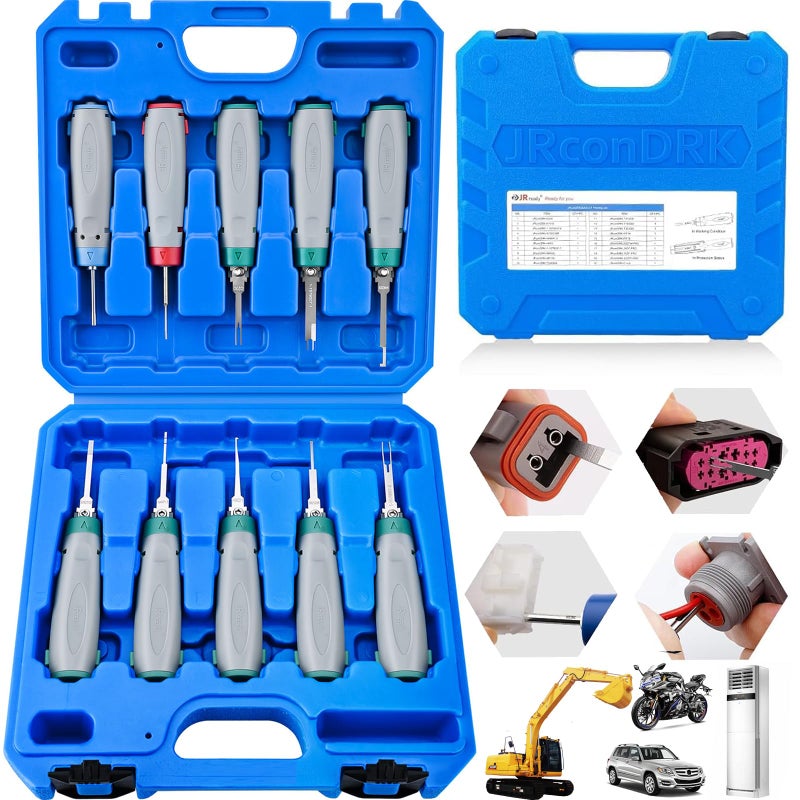 JRready Terminal Removal Tool Automotive Depinning Tool Kit for TE AMP Delphi Molex Deutsch DTDTMDTPJPT Connectors for Electrial Pin Extraction Release and Appliance Repairs JRconDRK00A1002 - Image 2