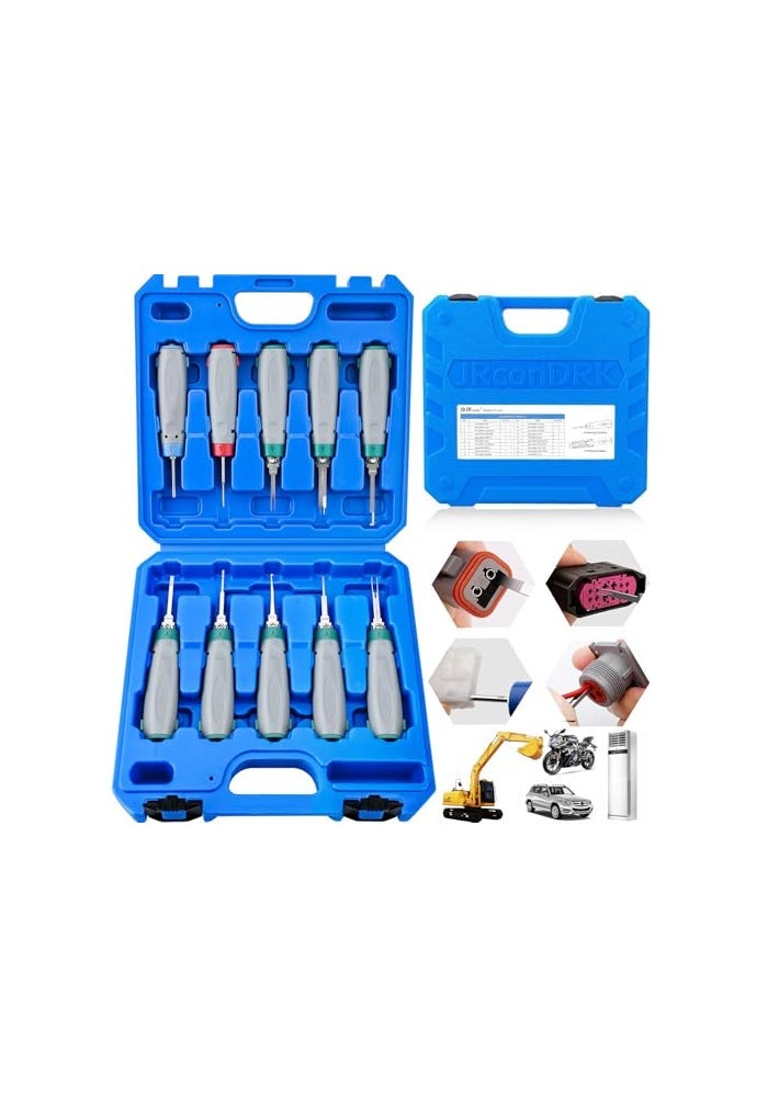 JRready Terminal Removal Tool Automotive Depinning Tool Kit for TE AMP Delphi Molex Deutsch DTDTMDTPJPT Connectors for Electrial Pin Extraction Release and Appliance Repairs JRconDRK00A1002 - Image 1