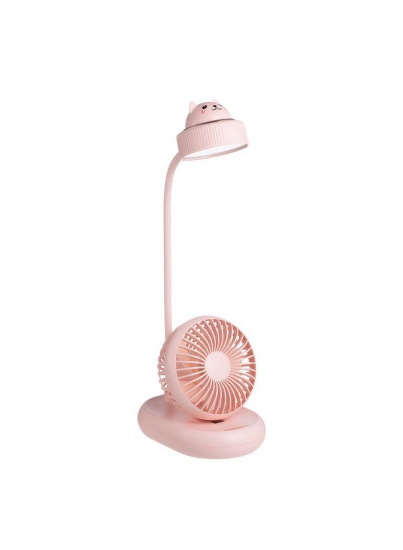 Loquat Multifunctional LED Fan Desk Lamp Pink 18.00x13.00x15.00cm - Image 4