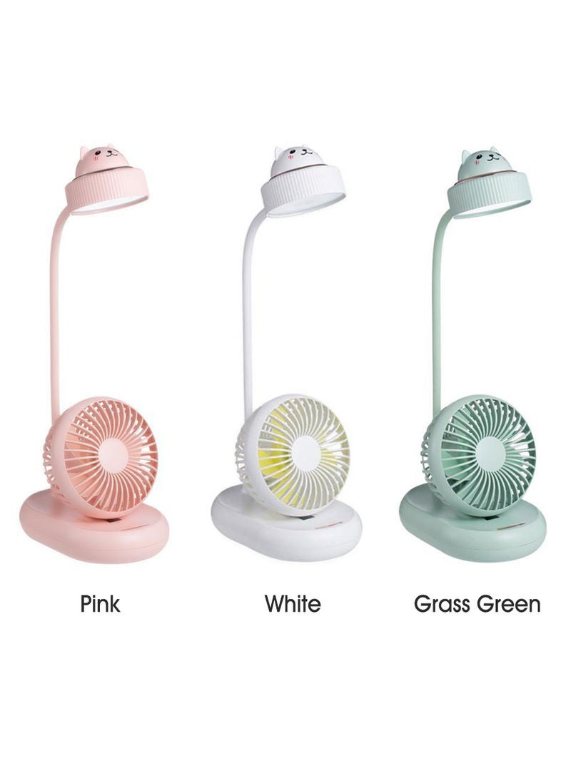 Loquat Multifunctional LED Fan Desk Lamp Pink 18.00x13.00x15.00cm - Image 3