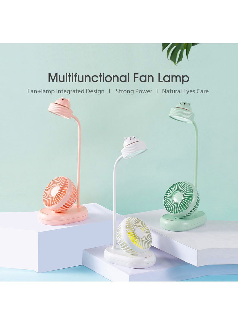 Loquat Multifunctional LED Fan Desk Lamp Pink 18.00x13.00x15.00cm - Image 2