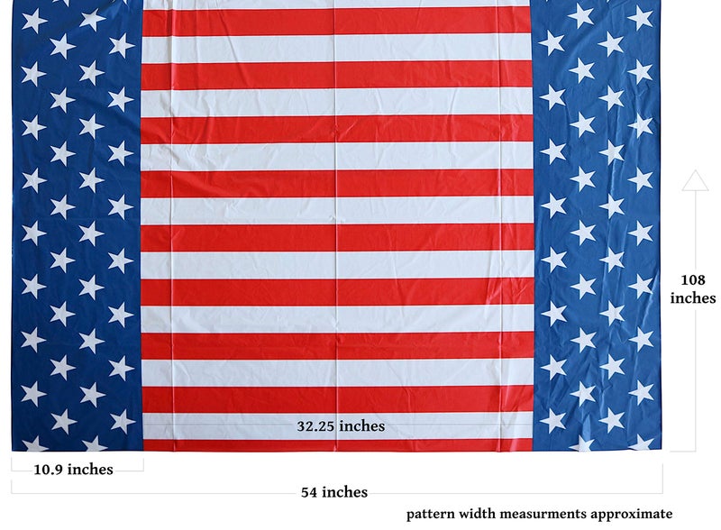 Iconikal July 4th Plastic Tablecloth Table Cover, American Flag, 54 x 108-Inch, 3 Pack - Image 3