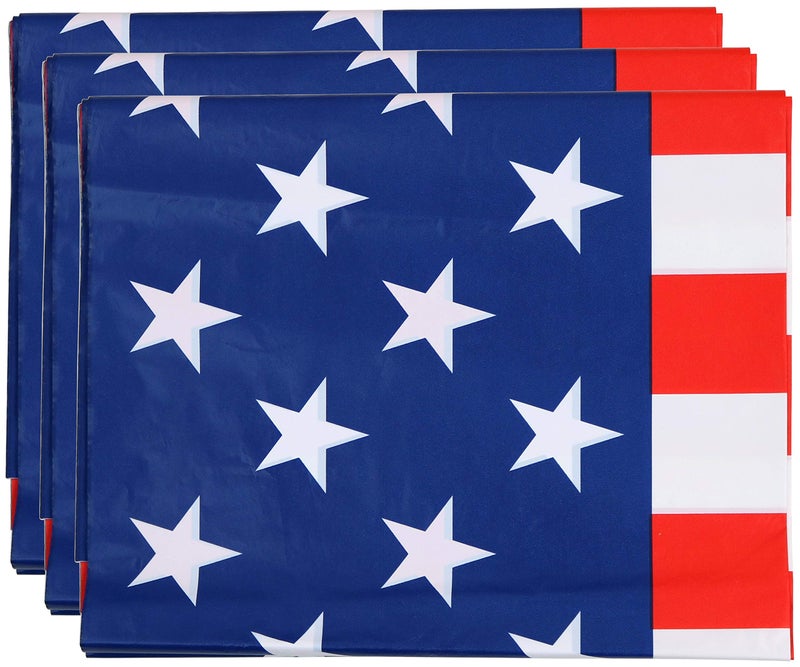 Iconikal July 4th Plastic Tablecloth Table Cover, American Flag, 54 x 108-Inch, 3 Pack - Image 4