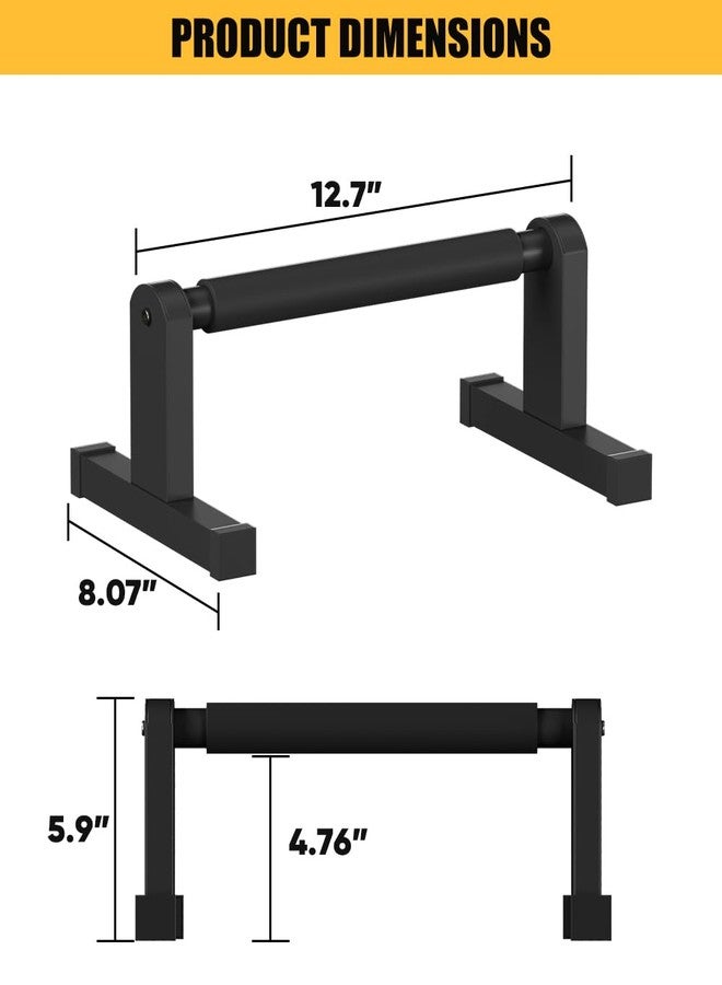 Fiwithy Push Up Bars | Heavey Duty Parallettes Dip Bar with Non-slip Grips for Calisthenics Planche L Sit Handstand Fitness Floor Workout, Pushup Station Handles Stand for Gym Strength Training, Black - Image 2