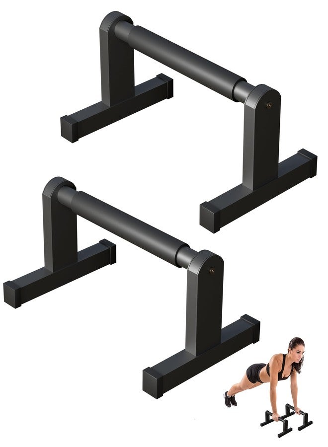 Fiwithy Push Up Bars | Heavey Duty Parallettes Dip Bar with Non-slip Grips for Calisthenics Planche L Sit Handstand Fitness Floor Workout, Pushup Station Handles Stand for Gym Strength Training, Black - Image 1