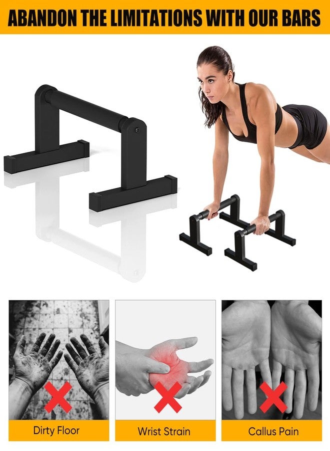 Fiwithy Push Up Bars | Heavey Duty Parallettes Dip Bar with Non-slip Grips for Calisthenics Planche L Sit Handstand Fitness Floor Workout, Pushup Station Handles Stand for Gym Strength Training, Black - Image 3