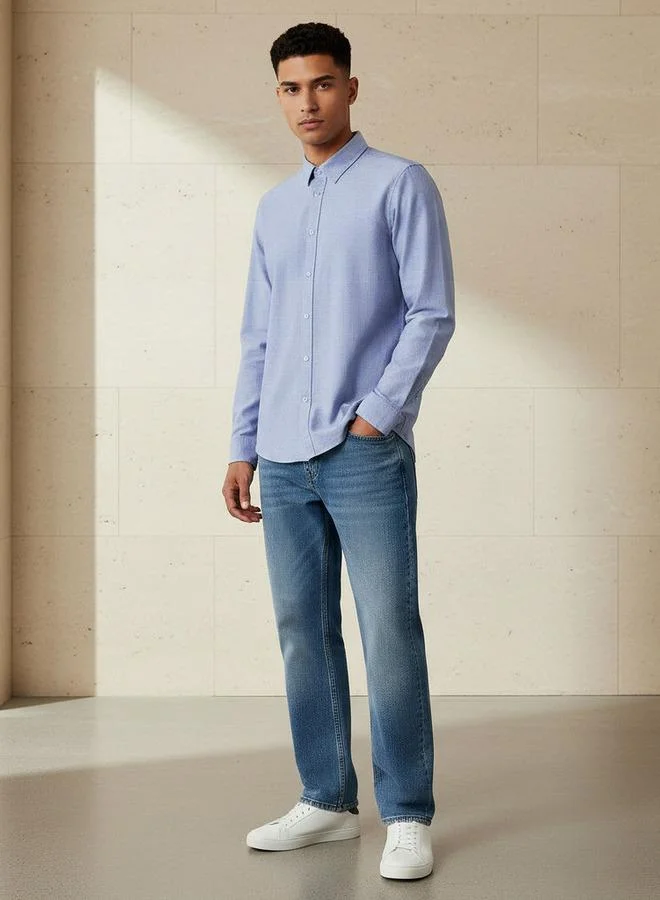 سبلاش فيڤ Men Regular Fit Collared Long Sleeve Shirt