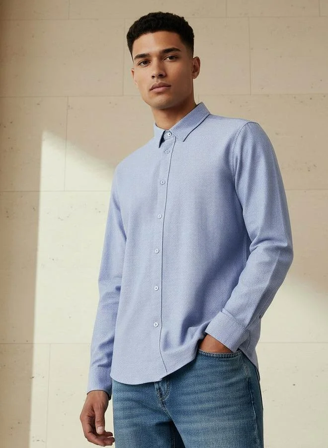 سبلاش فيڤ Men Regular Fit Collared Long Sleeve Shirt