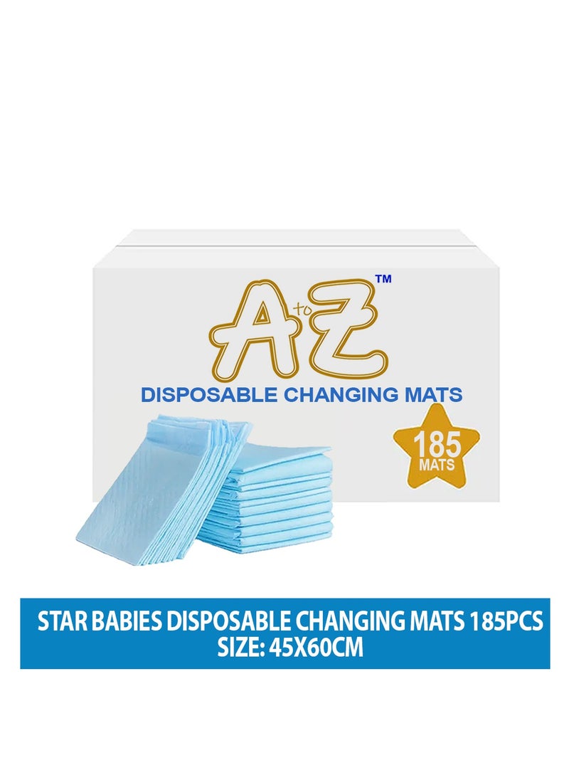 A TO Z A to Z - Disposable Changing Mat size (45cm x 60cm) Large- Premium Quality for Baby Soft Ultra Absorbent Waterproof - Pack of 185 - Blue  - Image 2