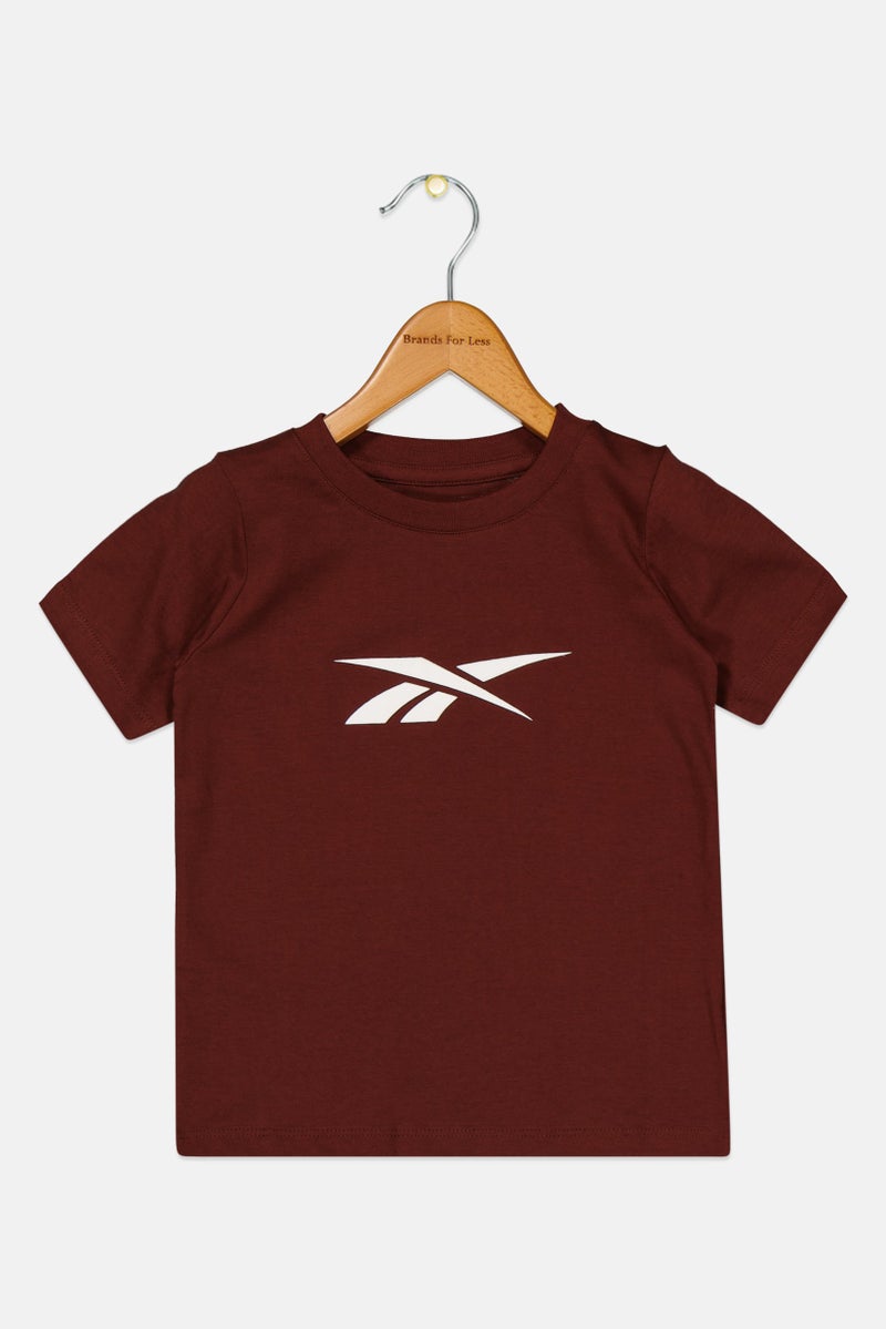 Reebok Toddlers Boy Brand Logo Short Sleeve T-Shirt, Brown - Image 2