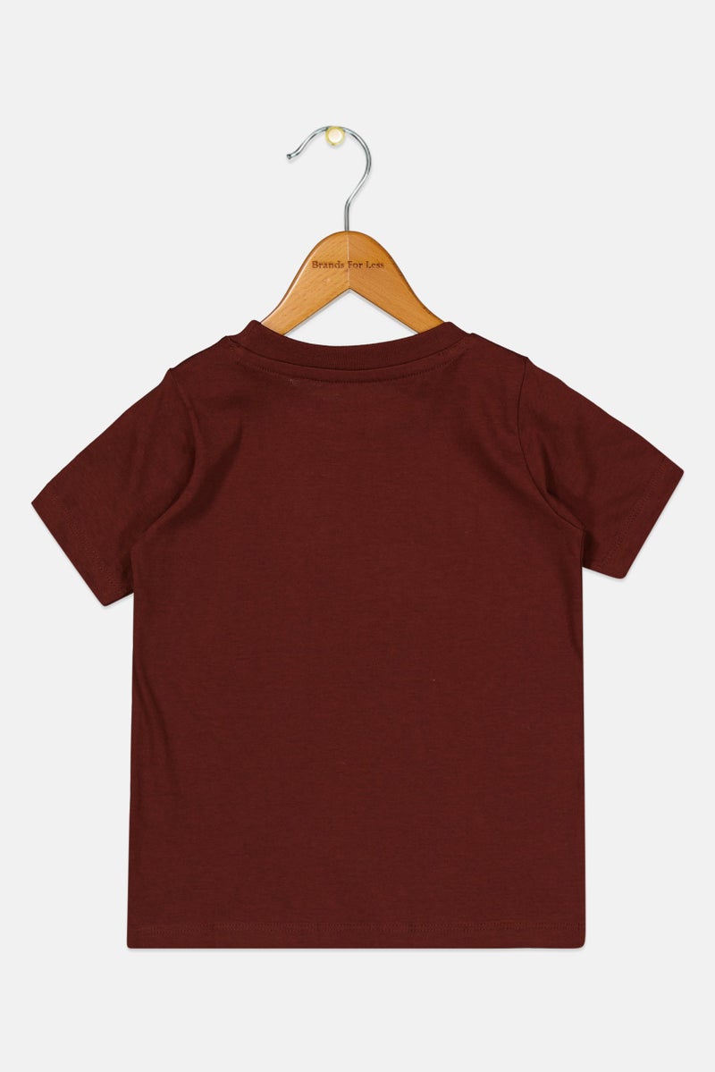 Reebok Toddlers Boy Brand Logo Short Sleeve T-Shirt, Brown - Image 3