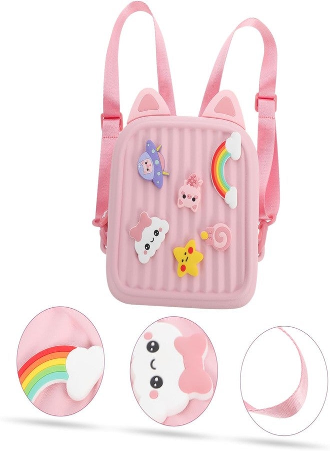 TimBuk2 Toddler Mini Cute Backpack DIY Cute Cartoon Animal Preschool Kids Waterproof Shoulders Bag Student Backpack Bookbag School Lunch Backpack for Boys Girls (PINK) - Image 4