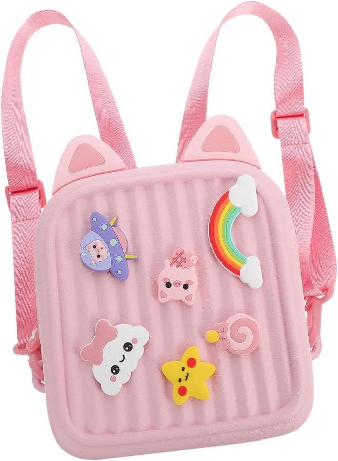 TimBuk2 Toddler Mini Cute Backpack DIY Cute Cartoon Animal Preschool Kids Waterproof Shoulders Bag Student Backpack Bookbag School Lunch Backpack for Boys Girls (PINK) - Image 1