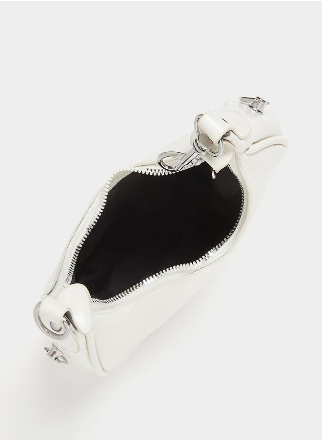 Styli Solid Zipper Closure Handbag with Strap  - Image 4