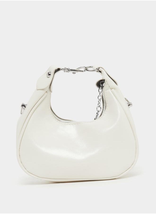 Styli Solid Zipper Closure Handbag with Strap  - Image 2