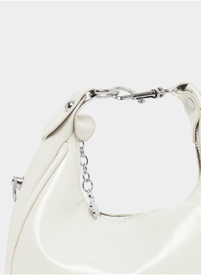 Styli Solid Zipper Closure Handbag with Strap  - Image 3