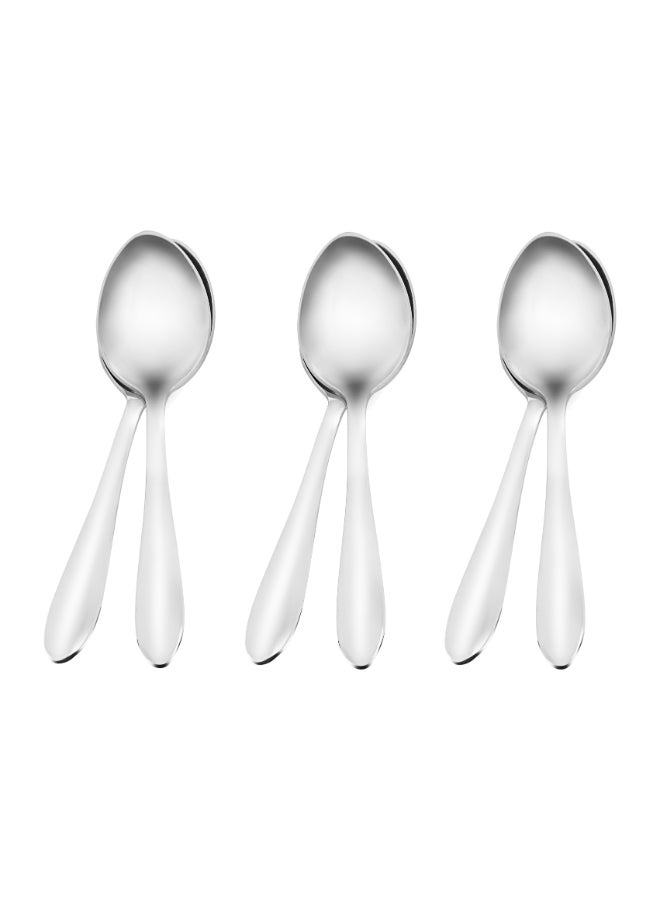 Royalford 6pcs Table Spoon RF11949 19cm, Stylish, Light-Weight and 100% Food-Grade/ Stainless Steel  Dishwasher-Safe Assorted Design Sets Multicolor - Image 3