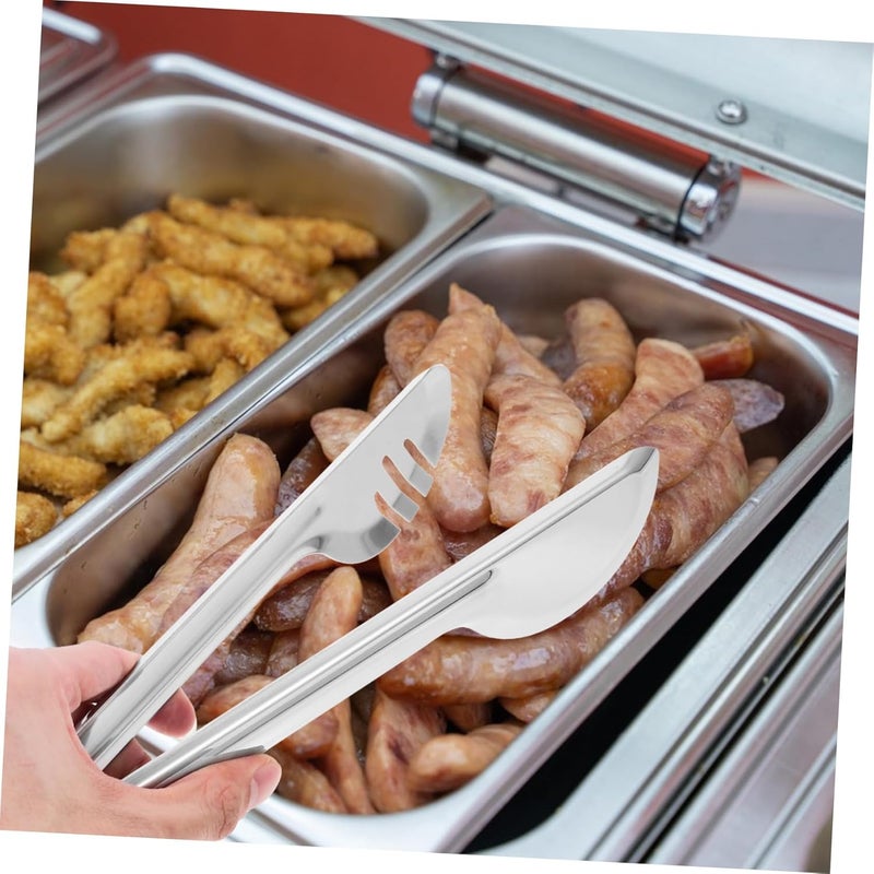 18pcs Stainless Steel Serving Utensils Set Complete Collection of Serving Spoons Slotted Spoons and Tongs for Buffets Weddings and Events Kitchen Tools for Dining and Catering - Image 5