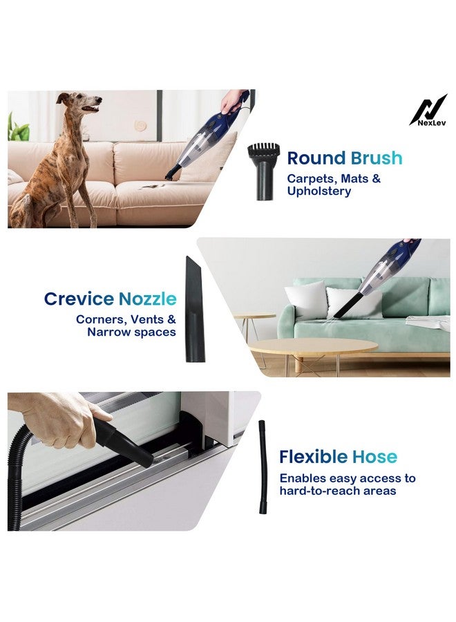 nexlev 2 in 1 Vacuum Cleaner|for Home & Office Daily Cleaning| 17.5 KPA Suction| Clean Corners Window Pane Sofa Chair & More|HEPA Filter| 4 Attachment | 5 Mtr Cord |105 cm Height | Copper Motor|VC-01 - Image 4